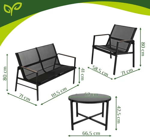 Balcony furniture set - 4 pieces Gardlov