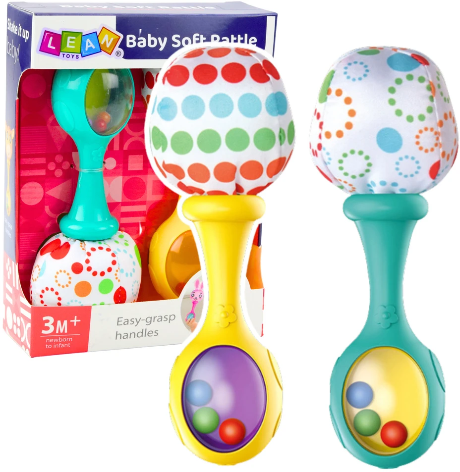 Lean Toys Sensorinių Barškučių Rinkinys su Minkštu Kamuoliuku