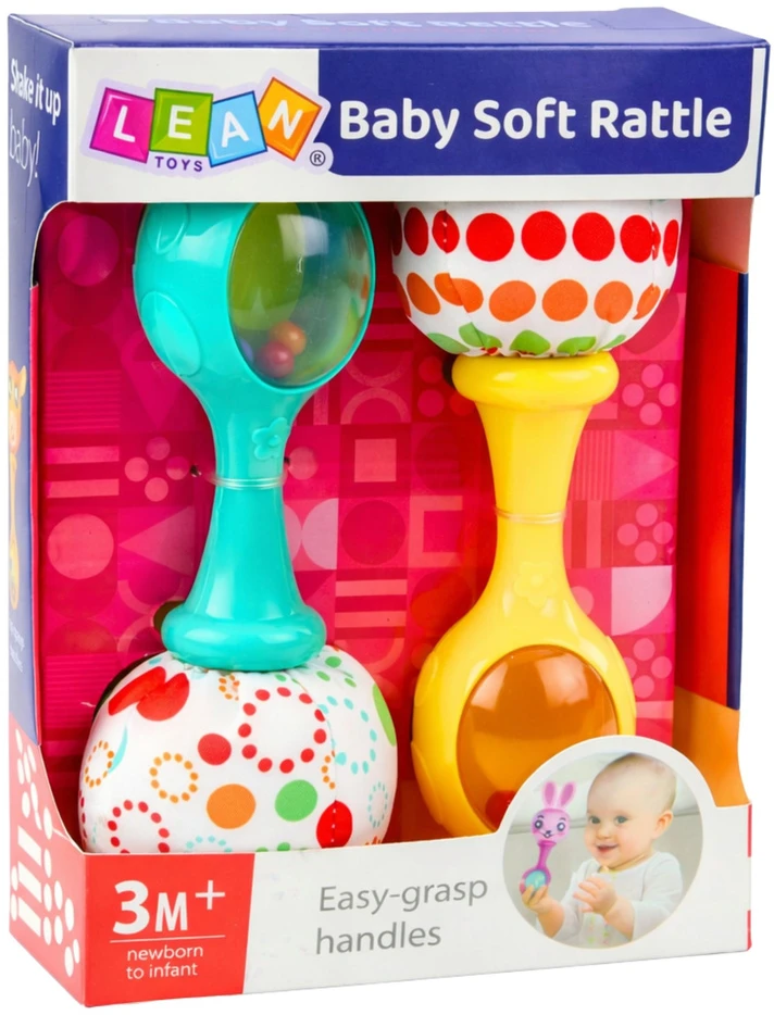 Lean Toys Sensorinių Barškučių Rinkinys su Minkštu Kamuoliuku