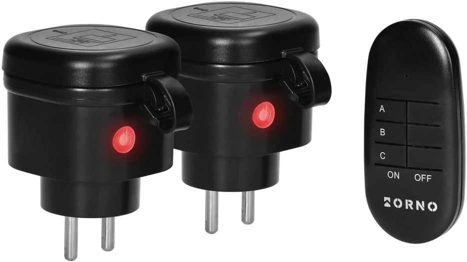 Orno Nuotoliniu pulteliu valdomų belaidžių mini kištukinių lizdų rinkinys 2+1 IP44 OR-GB-441