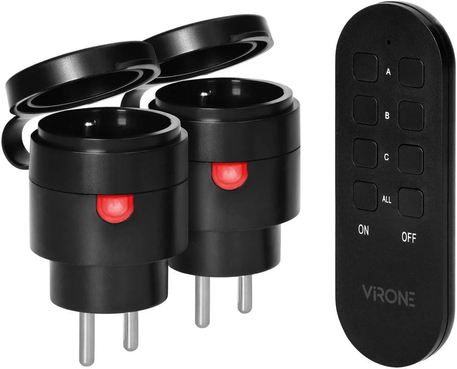 Orno Rinkinys Belaidžių MINI lizdų rinkinys, valdomas nuotoliniu būdu 2+1, 2300 W, IP44