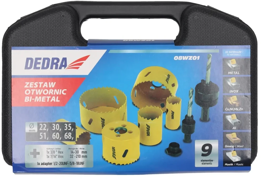 Grąžtas Dedra Bi metaliniu rinkinys 8 vnt