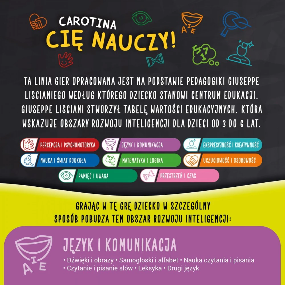 Lisciani Rinkinys „Carotina“ rinkinys – 10 skaitymo ir rašymo žaidimų