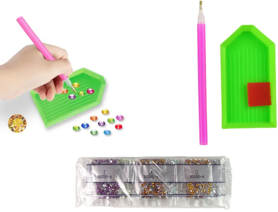 Lean Toys Deimantiniai siuvinėjimai Leantoys Gyvūnų sodo vaivorykštės mozaika
