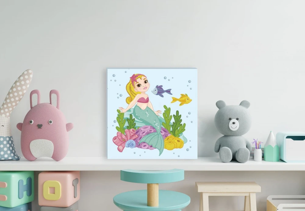 Zestaw Deimantinė mozaika Little Mermaid, 28x28