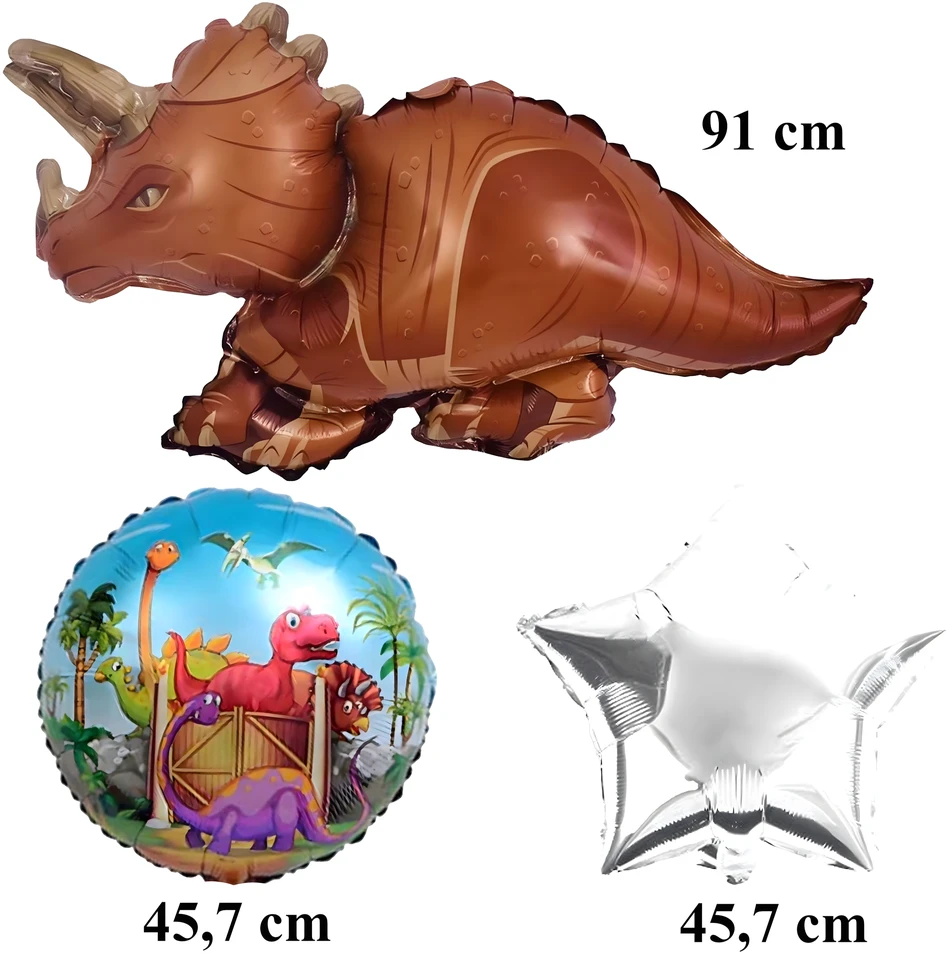 Zestaw Rinkinys Dinozaurų gimtadienio balionų rinkinys gimtadieniams, vakarėliams, 5 vnt.
