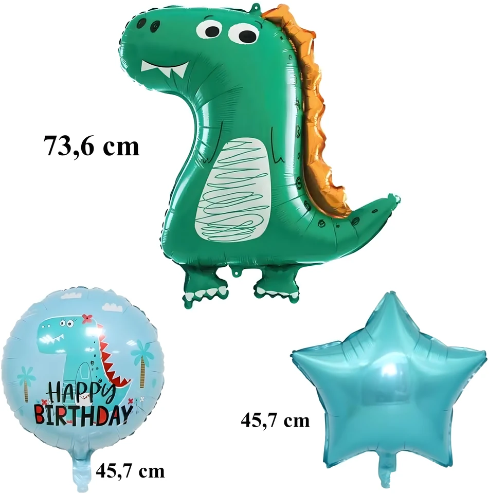 Zestaw Rinkinys Dinozaurų gimtadienio balionų rinkinys gimtadieniams, vakarėliams, 5 vnt.