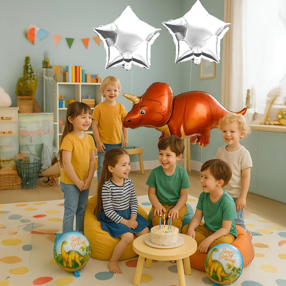 Zestaw Rinkinys Dinozaurų gimtadienio balionų rinkinys gimtadieniams, vakarėliams, 5 vnt.