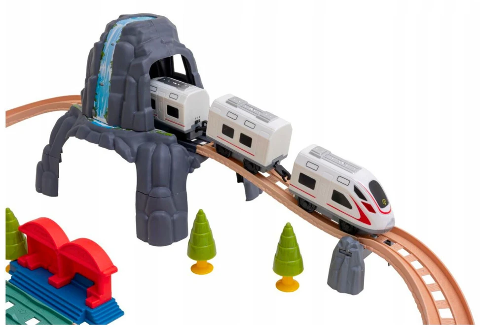 Lean Toys Elektrinis traukinys su dinozaurais, šviesomis ir garsais 76 cm