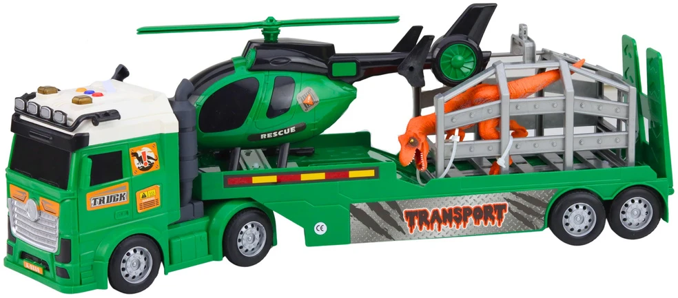 Lean Toys Dinozaurų transporto rinkinys žalias