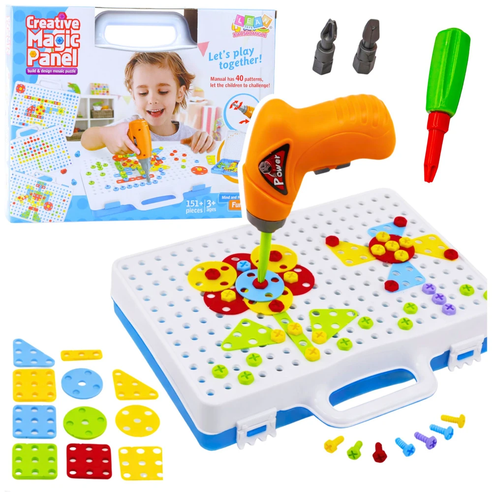 Lean Toys Edukacinis dėlionių rinkinys su atsuktuvu 151 vnt.