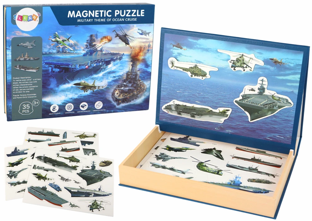 Magnetinė dėlionė su laivais Lean Toys