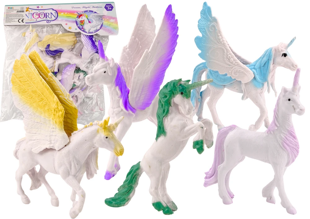 Lean Toys Vienaragio ir Pegaso Figūrėlių Rinkinys, 6 vnt.