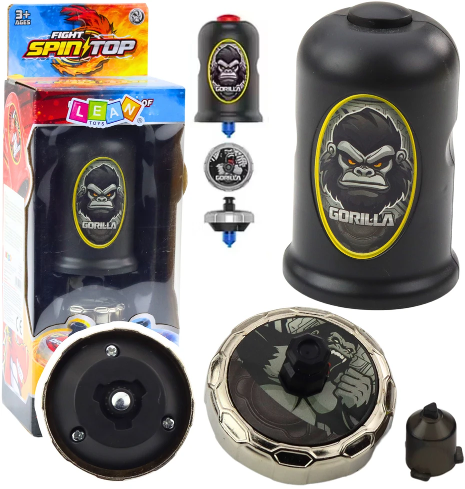 Lean Toys Gorilos motyvo juodos spalvos suktuko paleidimo rinkinys
