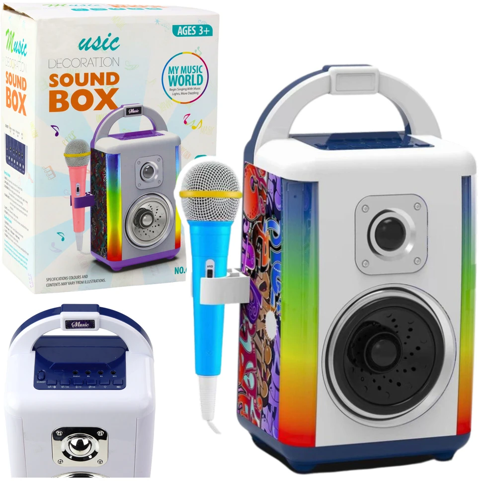 Lean Toys Garsiakalbio rinkinys su mikrofonu ir LED