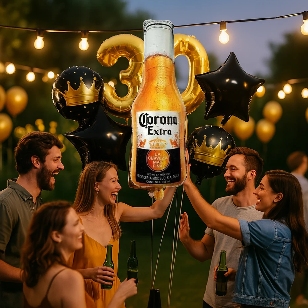 Zestaw Rinkinys Gimtadienio balionų rinkinys vakarėliui „Corona“ alaus butelio gimtadienio dovana