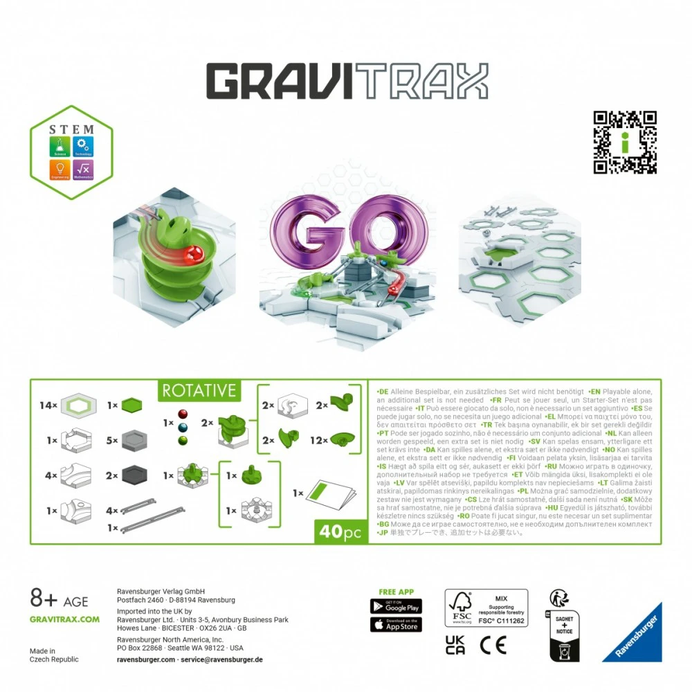 Ravensburger Rinkinys „Gravitrax Go Rotation“ rinkinys