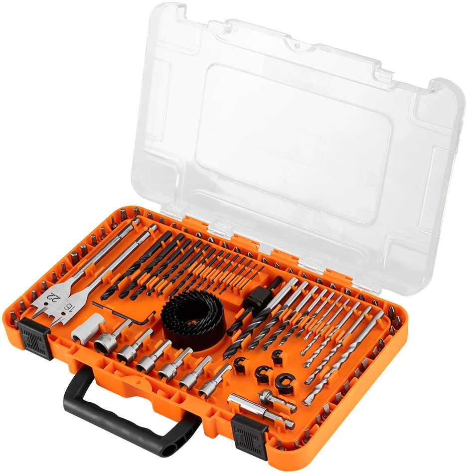 Neo Tools Rinkinys Grąžtų, antgalių ir galvučių rinkinys, 90 vnt.
