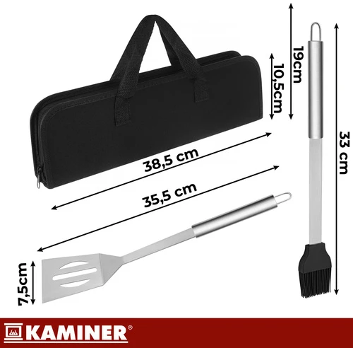 Grilio įrankių rinkinys - 3 vnt. Kaminer 27180