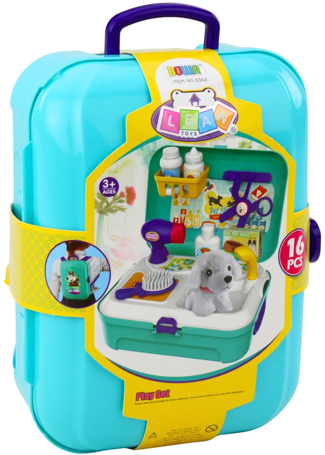 Lean Toys Vaikų žaislų rinkinys „Pet Care“ 16 dalių