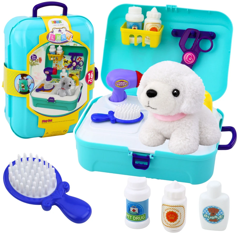 Lean Toys Vaikų žaislų rinkinys „Pet Care“ 16 dalių