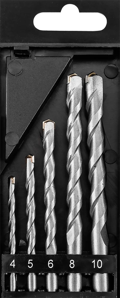 Grąžtas Graphite Rinkinys Grūdinto betono grąžtų rinkinys: 4, 5, 6, 8, 10 mm, 5 vnt.