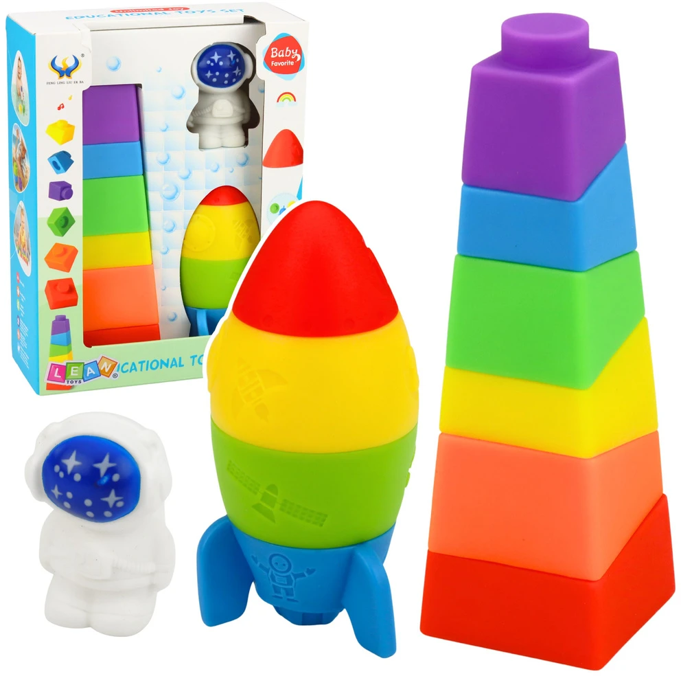Lean Toys Guminės kaladėlės spalvotos 11 vnt.