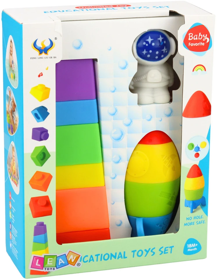 Lean Toys Guminės kaladėlės spalvotos 11 vnt.