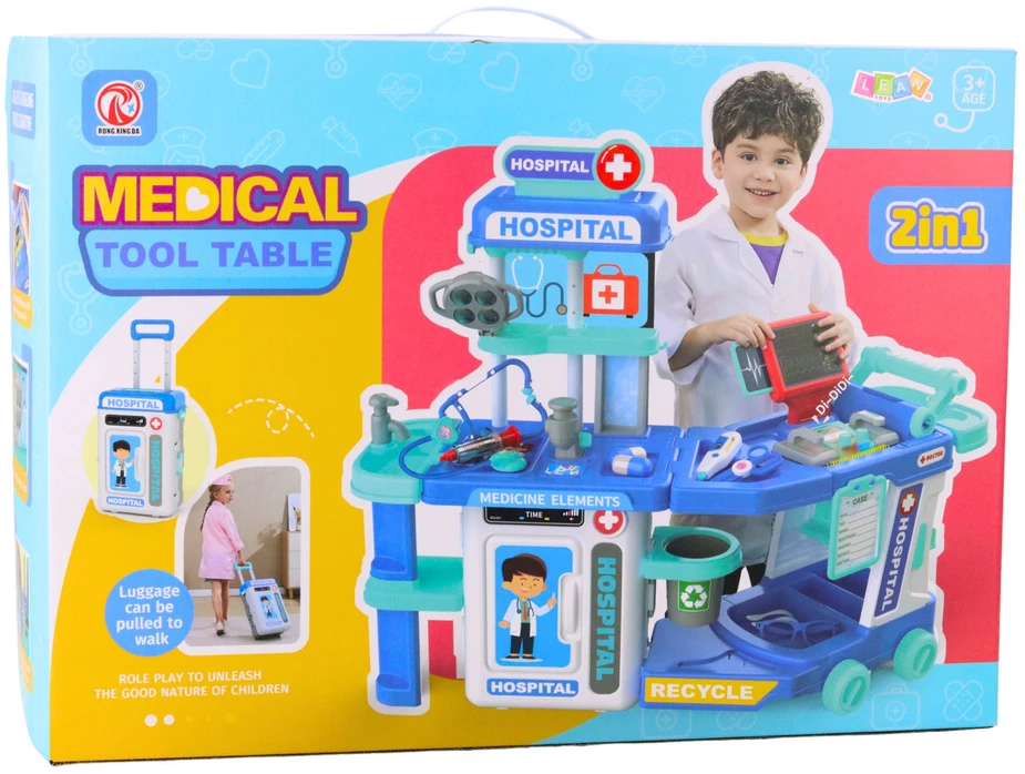 Lean Toys Gydytojo rinkinys lagamine 2-in-1 su šviesomis ir garsais