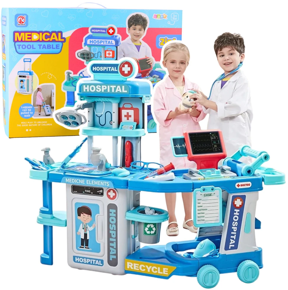 Lean Toys Gydytojo rinkinys lagamine 2-in-1 su šviesomis ir garsais