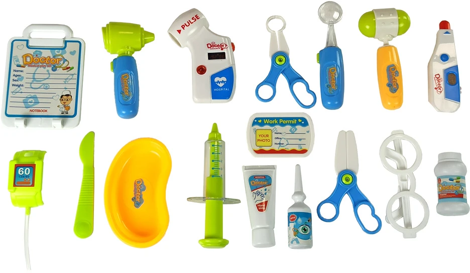 Lean Toys Žaislinis daktaro vežimėlis su priedais, mėlynas