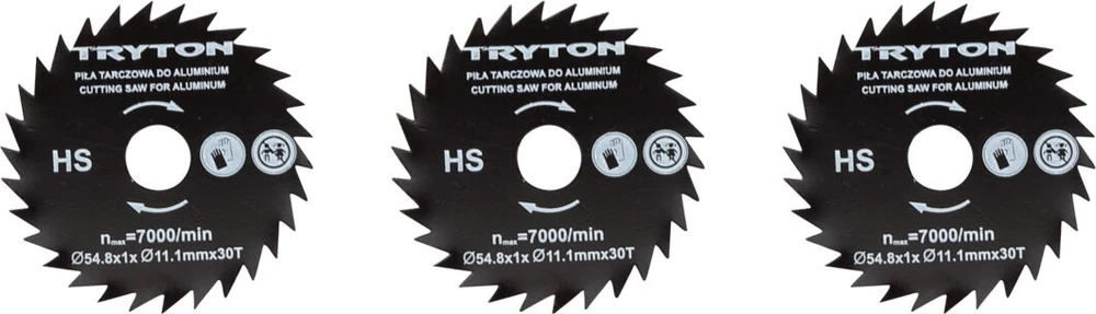 Zestaw Rinkinys HSS pjovimo diskų rinkinys 54,8x11,1 mm, skirtas TPW500K pjaustytuvui - 3 vnt.
