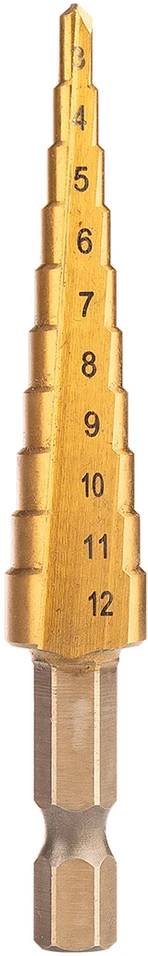 Grąžtas Zestaw Rinkinys HSS TiN pakopinių grąžtų rinkinys, 3-20 mm, šešiakampiai, 3 vnt.