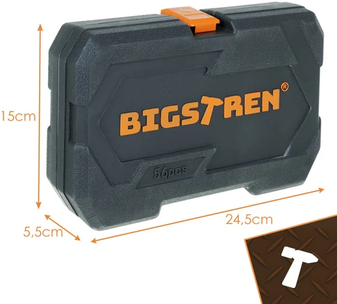 „Bigstren“ įrankių rinkinys 56 dalių dėkle. Bigstren 26845