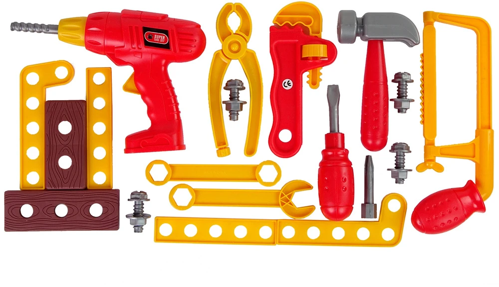 Lean Toys Vaikiškas įrankių rinkinys su plastikiniais įrankiais