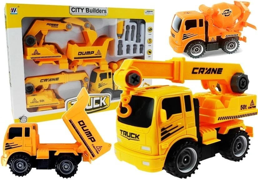 Statybinių transporto priemonių rinkinys Lean Toys