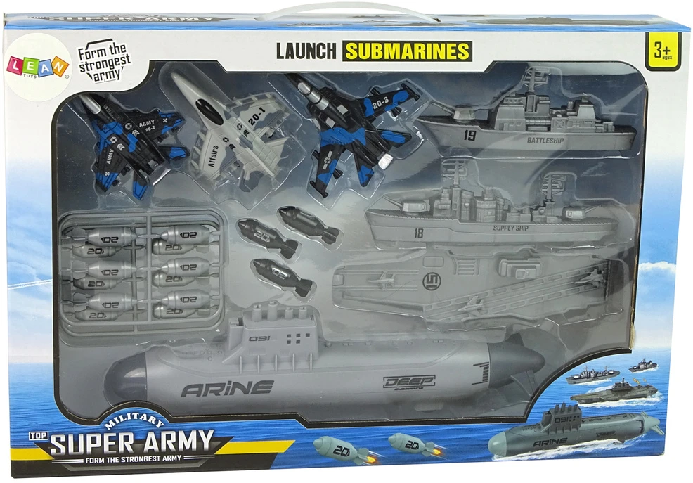 Lean Toys Karinis Žaidimų Rinkinys su Laivais ir Lėktuvais