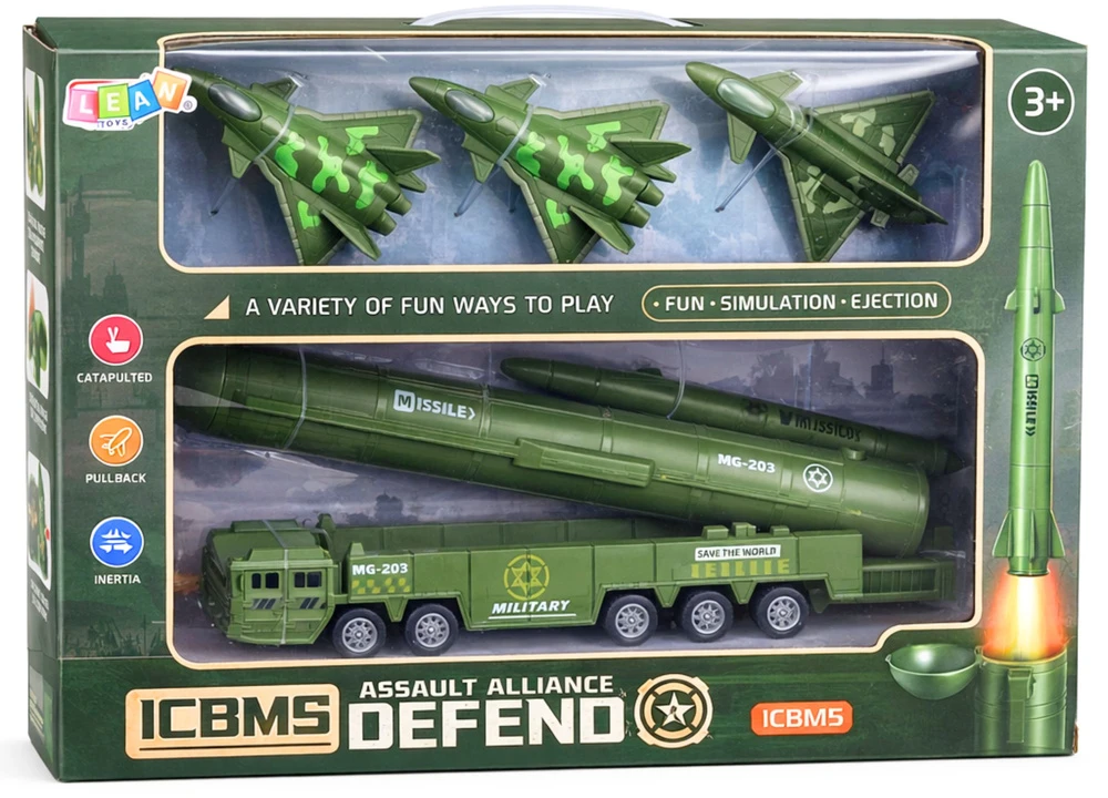 Lean Toys Sunkvežimis su raketų paleidikliu chaki