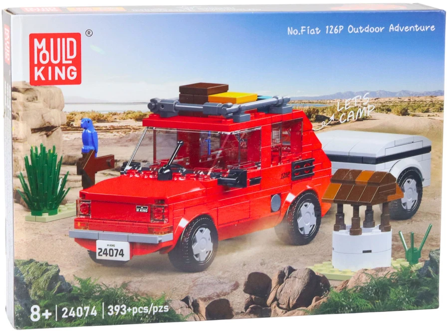 Lean Toys Konstruktorius Mold King Fiat 126 su priekaba 1:24 393 det.