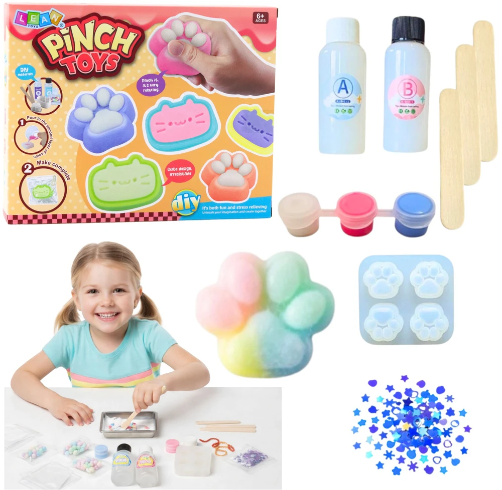 Lean Toys Squishy rinkinys Katės pėdutė 44 vnt.