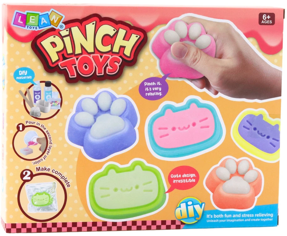 Lean Toys Squishy rinkinys Katės pėdutė 44 vnt.