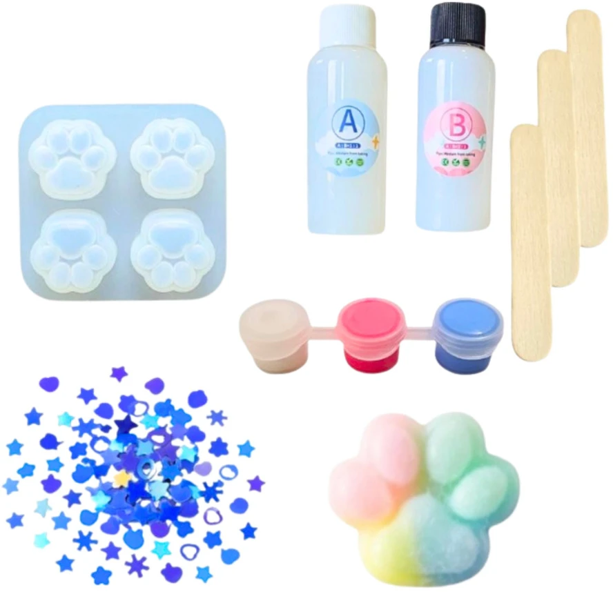 Lean Toys Squishy rinkinys Katės pėdutė 44 vnt.