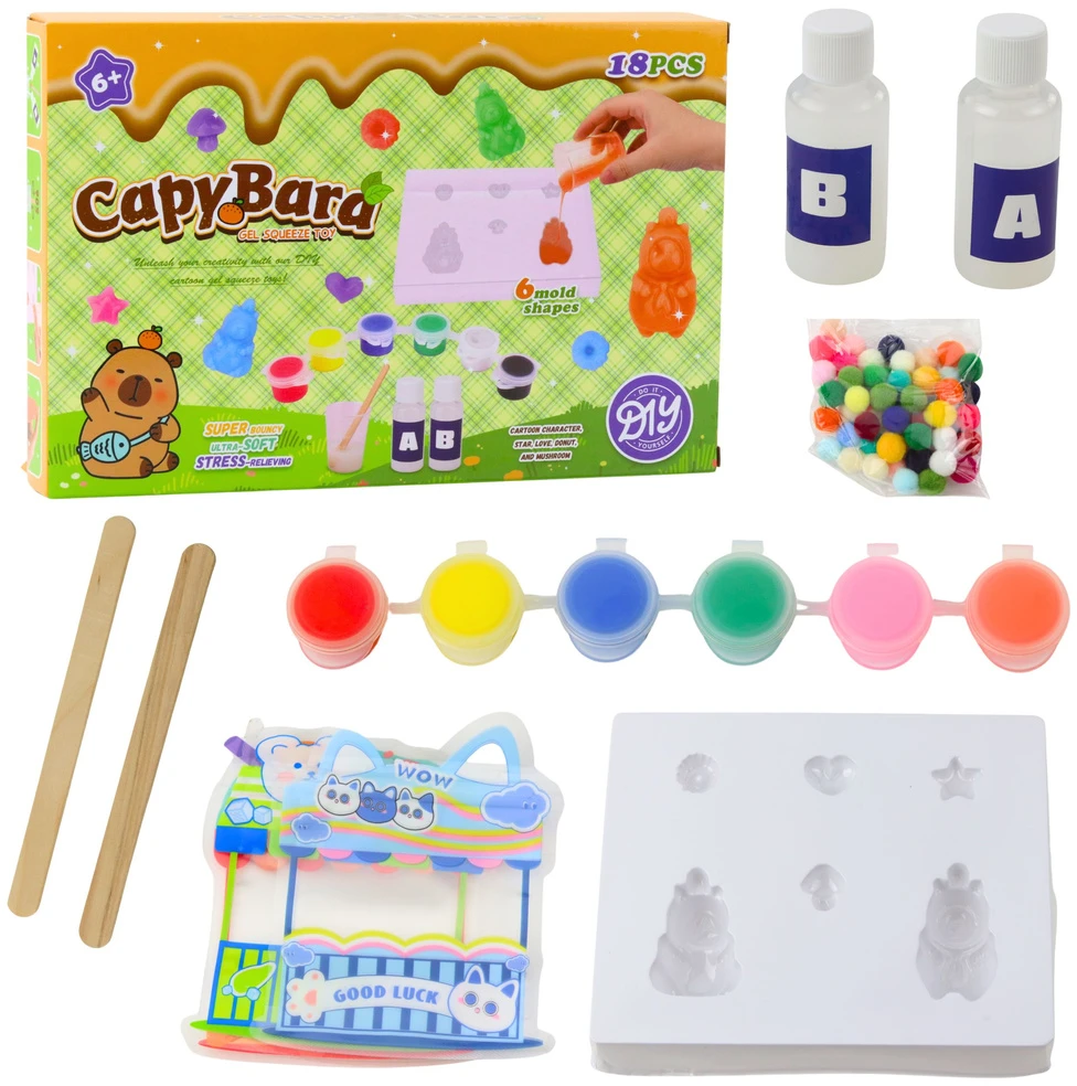 Lean Toys Žaislų rinkinys Capybara geliniams figūrėliams kurti, 18 vnt.