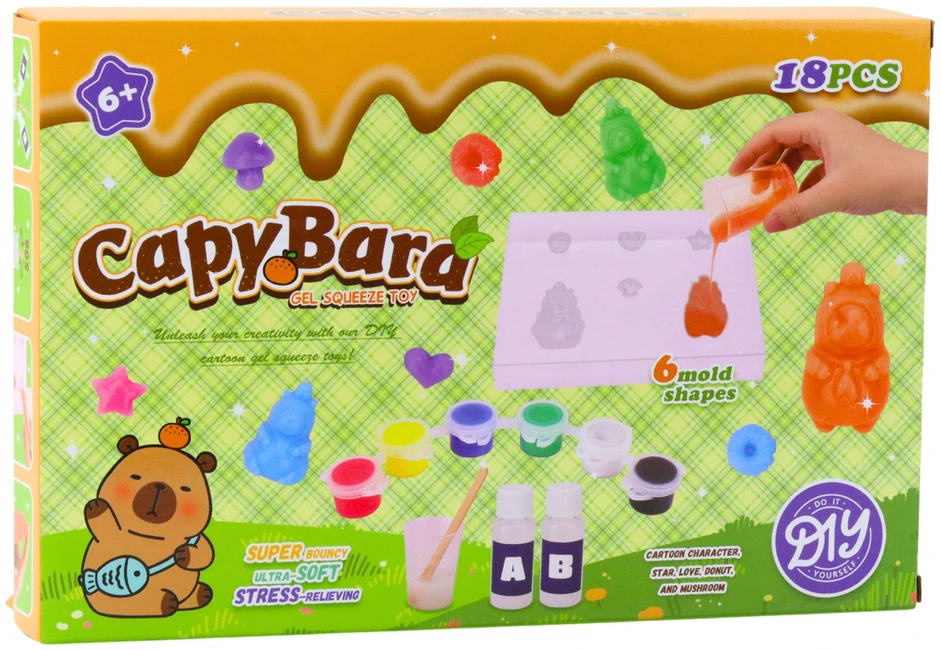 Lean Toys Žaislų rinkinys Capybara geliniams figūrėliams kurti, 18 vnt.