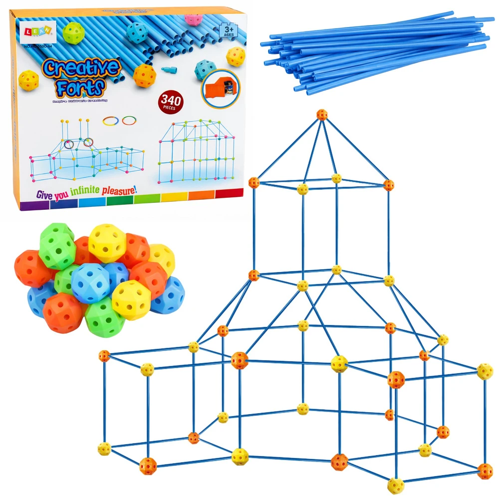 Lean Toys Konstrukciniai vamzdeliai 340 vnt.