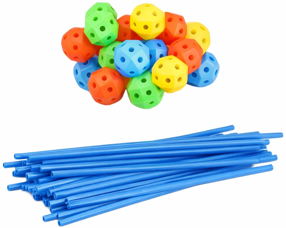 Lean Toys Konstrukciniai vamzdeliai 340 vnt.