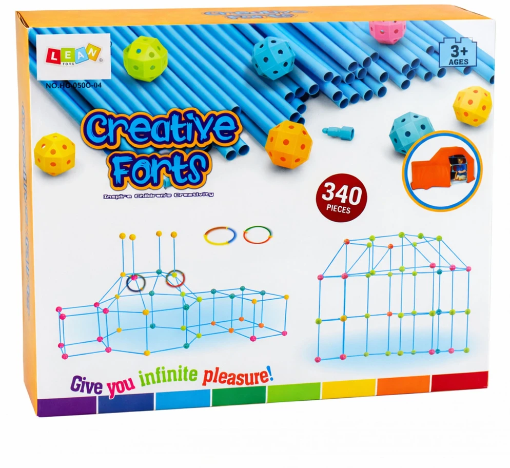 Lean Toys Konstrukciniai vamzdeliai 340 vnt.