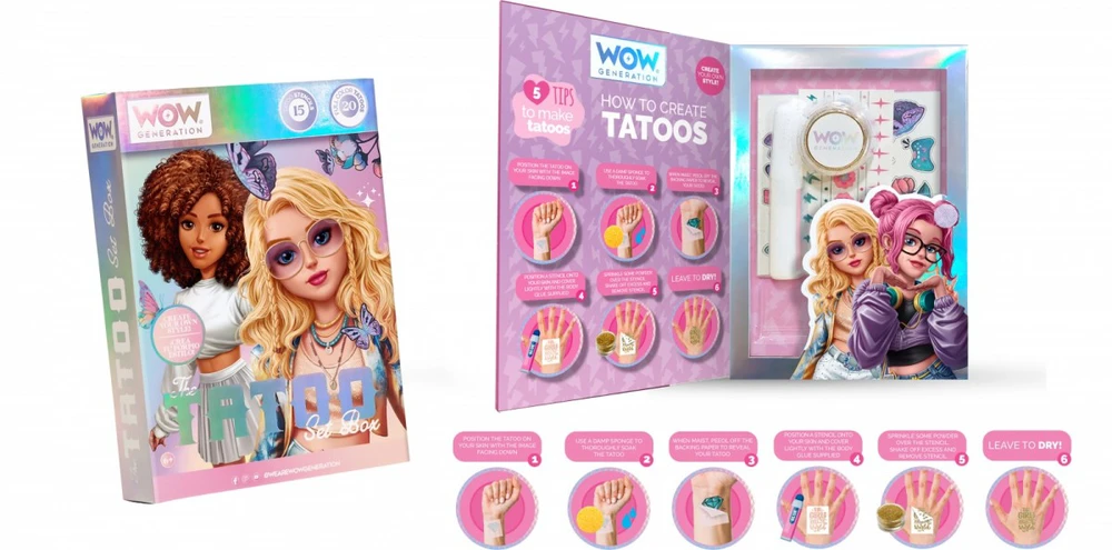 Zestaw WOW GENERATION tatuiruočių rinkinys Tattoo Set Box, WOW00097