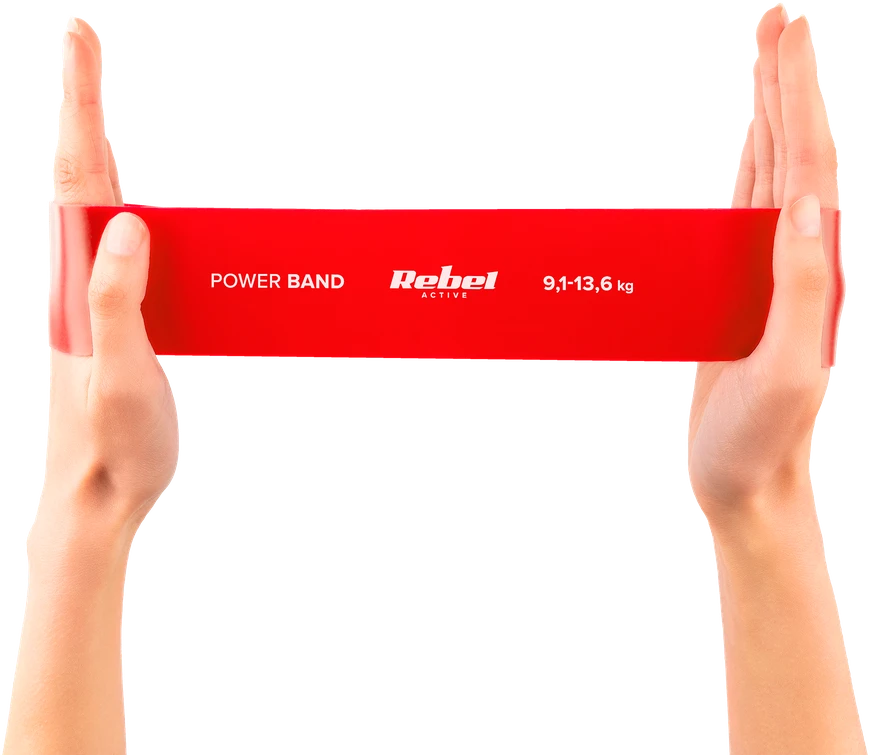 Latekso mankštos juostų rinkinys - Mini Band L, 2.3-18.2kg, 5 juostos, spalvinga, REBEL ACTIVE