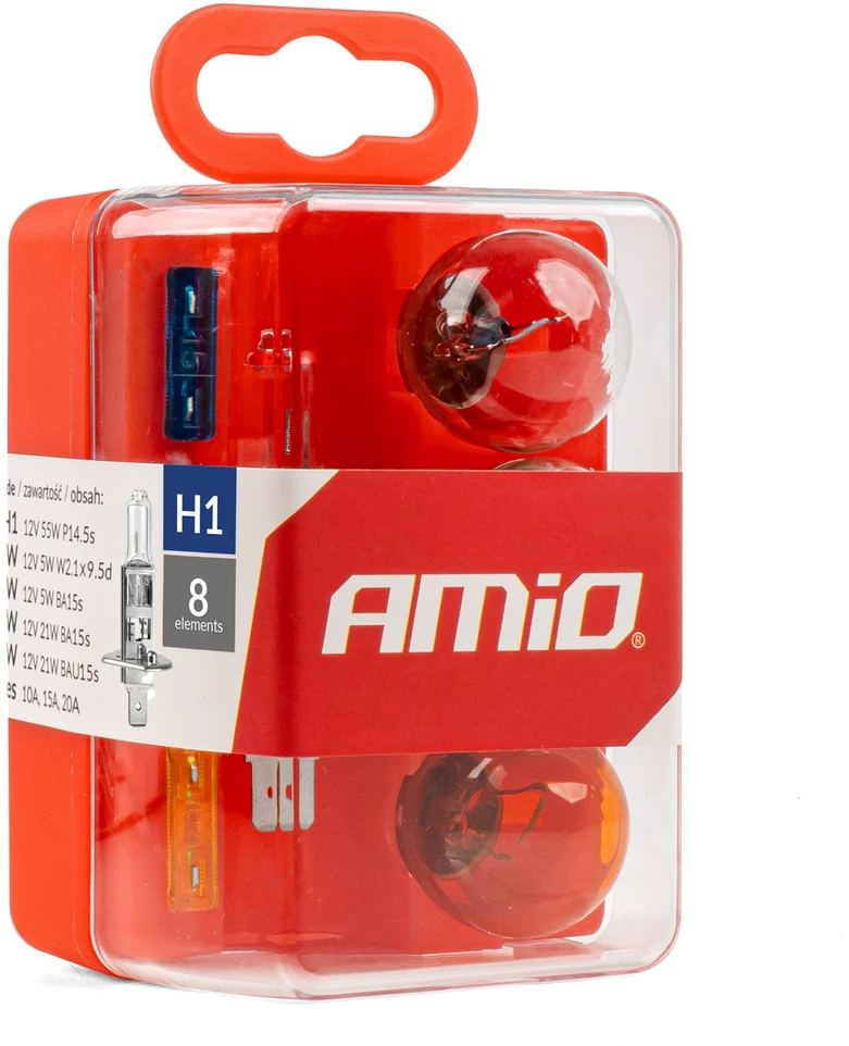 Lempučių ir saugiklių rinkinys, 8 vnt., h1, amio-01493